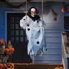 36-Inch Hanging Ghost Skeleton with Lights for Halloween