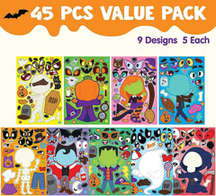 JOIN 45-Pack Halloween Make-A-Face Stickers for Party Decorations