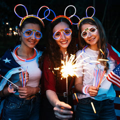 JOYIN 4th of July Patriotic Glow Sticks Bulk (120 Count)