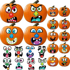 JOYIN 52-Piece Halloween Pumpkin Face Stickers for Party Decorations