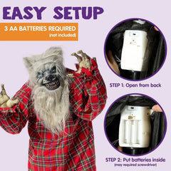 JOYIN 63-Inch Animated Standing Werewolf for Halloween