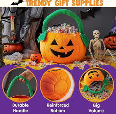 JOYIN Halloween Pumpkin Plush Tote Bag for Trick or Treat Candy