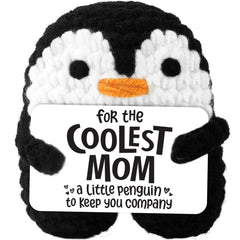 JOYIN Handmade Crochet Mini Penguin Doll with Card, Funny Gift for Mom