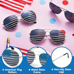 JOYIN Patriotic Sunglasses with Tri-Color Frames - 3 Pack for July 4th
