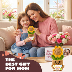 JOYIN Mini Sunflower Doll with Card, Funny Gift for Mom or Dad