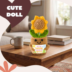 JOYIN Mini Sunflower Doll with Card, Funny Gift for Mom or Dad