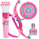 Kids LED Light-Up Archery Toy Set with Suction Cup Arrows, Target & Arrow Case