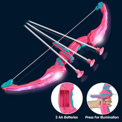 Kids LED Light-Up Archery Toy Set with Suction Cup Arrows, Target & Arrow Case
