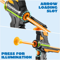 Kids LED Light-Up Archery Toy Set with Suction Cup Arrows, Target & Arrow Case