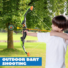 Kids LED Light-Up Archery Toy Set with Suction Cup Arrows, Target & Arrow Case