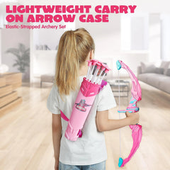 Kids LED Light-Up Archery Toy Set with Suction Cup Arrows, Target & Arrow Case