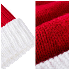 Cozy Knit Christmas Beanie for Kids with Pom Poms