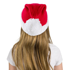Cozy Knit Christmas Beanie for Kids with Pom Poms