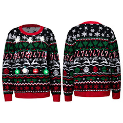 LED Ugly Christmas Sweater with Built-in Light Bulbs for Men and Women