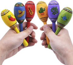 Mini Wooden Fiesta Maracas (24 Pack)