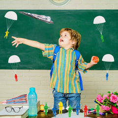 28-Piece Paper Planes with Parachute Toy Set for Kids