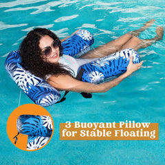 Inflatable Pool Floats with Plant Pattern for Adults