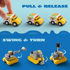 18-Pack Pull Back City Cars & Trucks Toy Set