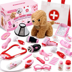 SYNCFUN 22-Piece Doctor & Veterinarian Playset for Kids