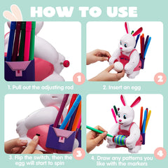 Pink Bunny Egg Whirler - Battery-Powered Spinner Decorating Machine