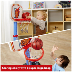 Toddler Basketball Arcade Game Set with Adjustable Goal and 4 Balls