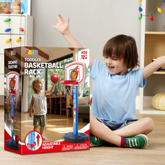 Toddler Basketball Arcade Game Set with Adjustable Goal and 4 Balls