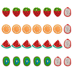 28-Piece Valentine's Fruit Eraser Set with Hearts and Cards for Kids Classroom Exchange Gifts