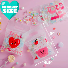 36 Valentine's Day Cellophane Gift Bags - 6 Designs for Candy, Cookies & Kids Party Favors