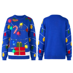 Women's LED Light-Up String Light Ugly Christmas Sweater