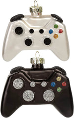 Black and White Christmas Tree Game Controller Ornament