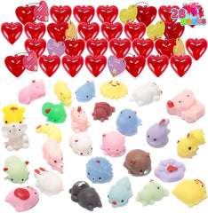 28-Pack Mochi Squishy Toys with Valentine's Day Cards for Kids