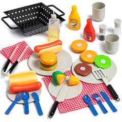 PLAY-ACT Barbecue Food & Accessories Toy Set, 27 Pieces