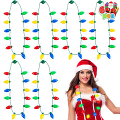 6 Pcs Christmas Necklace with 12 Light Bulbs