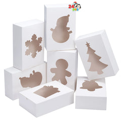 White Treat Boxes with Window, 24 Count