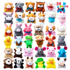 36-Piece Mini Plush Animal Toy Set (2.5 to 3 Inches, No Egg Shells)