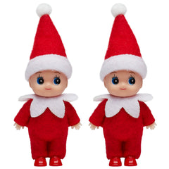 2 Pcs Red Tiny Doll Christmas