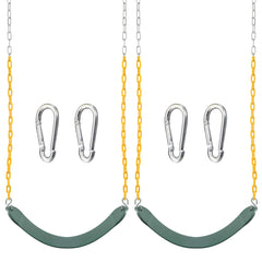 TURFEE Green Swing Seats with 66-Inch Chain, 2-Pack
