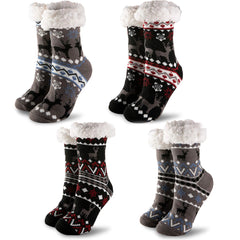 Premium Fleece Crew Socks - 4 Pack