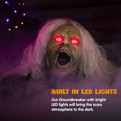 Halloween Light-Up Witch Ground Breaker Decoration