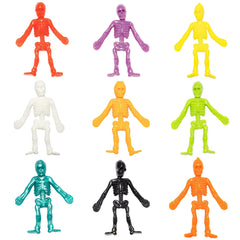 72 Pcs Halloween Stretchy Skeleton Toys