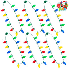6 Pcs Christmas Necklace with 12 Light Bulbs