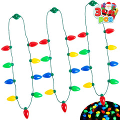 3-Pack Christmas Necklace with 9 Light Bulbs