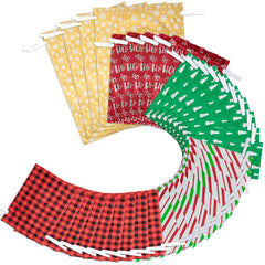 Christmas Drawstring Bags, 36 Pack