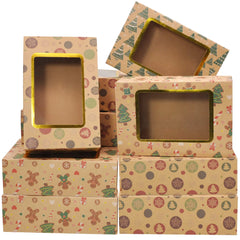 Christmas Foil Cookie Kraft Pattern Gift Box, 24 Count