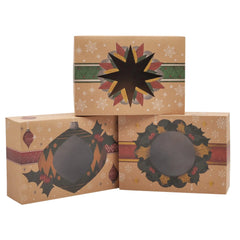 Kraft Christmas Cookie Boxes with Window, 24 Count
