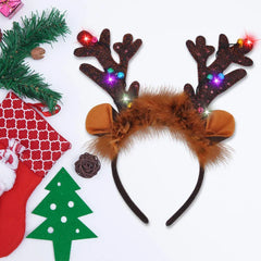 Christmas Light-Up Reindeer Headband (4 Pack)