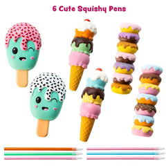 6-Pack Squishy Pens with Valentine's Day Cards for Kids - Classroom Exchange Gifts