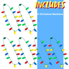 6 Pcs Christmas Necklace with 12 Light Bulbs