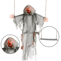 2-Pack Halloween Lighted Swinging Pumpkin & Witch