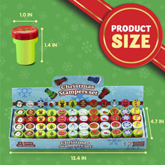 1.5-Inch Christmas Stamps Assortment, 50 Pieces